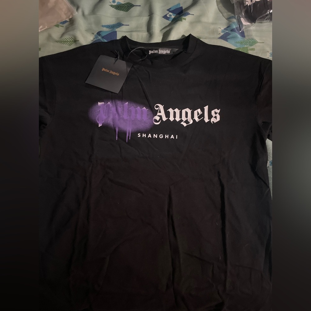 Palm angels spray paint tee purple brand new with tags